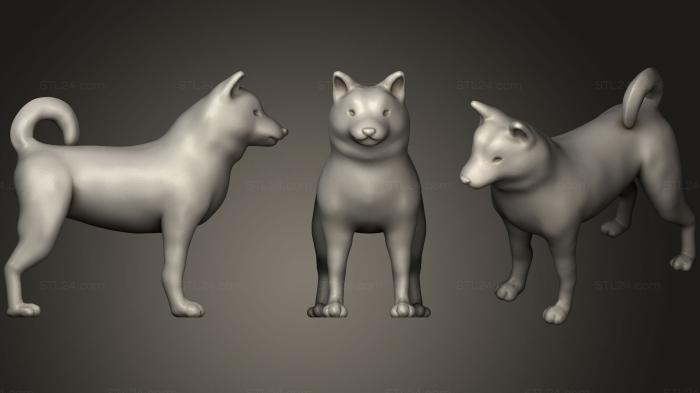 Статуэтки животных (Шиба 33, STKJ_1463) 3D модель для ЧПУ станка